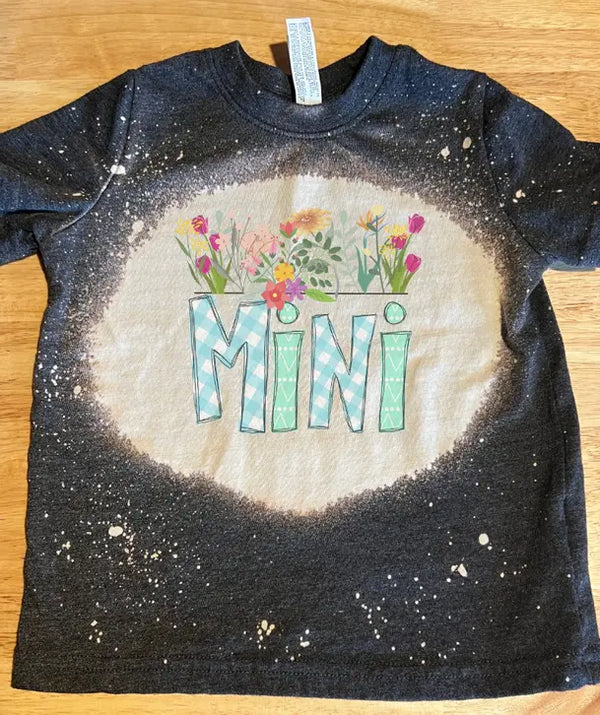 Mini Checkered Floral Bleached Graphic Tee The Blended Owl