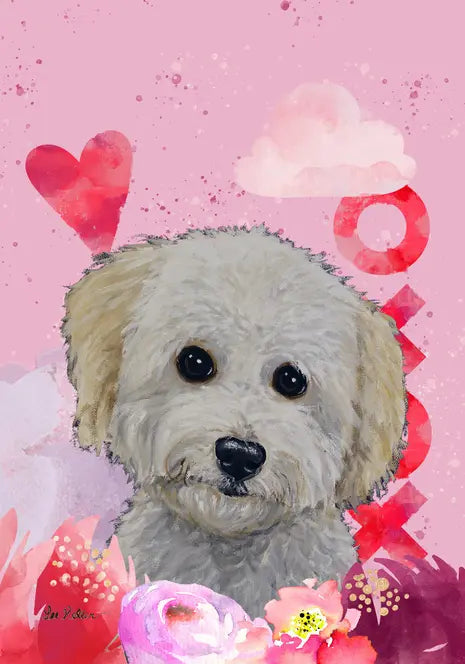 Mini Doodle - Hippie Hound Studios Valentines  House and Garden Flags Best of Breed