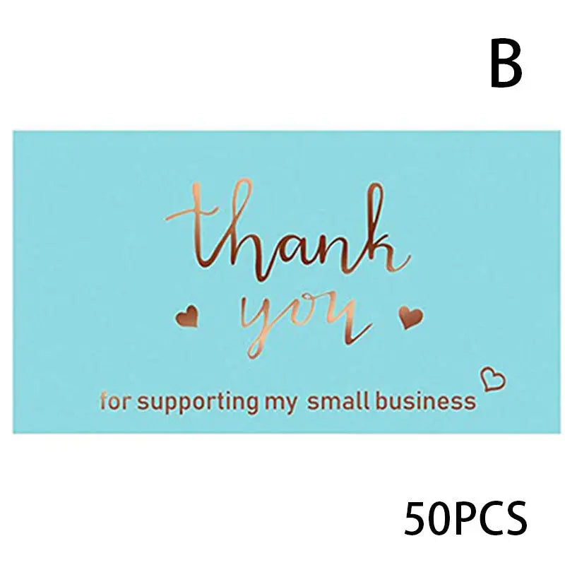 Mini Gold Embossed Thank you Card Valentine Happy Birthday Christmas Party Wedding Invitation Letter Greeting Cards B