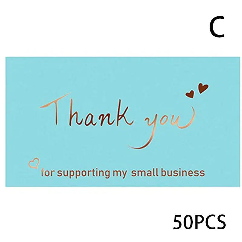 Mini Gold Embossed Thank you Card Valentine Happy Birthday Christmas Party Wedding Invitation Letter Greeting Cards C