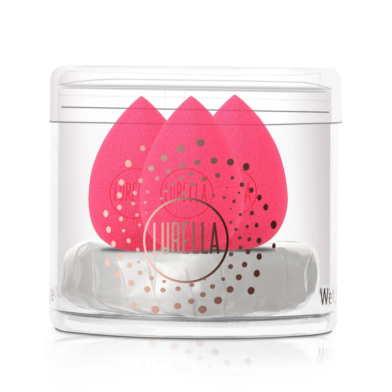 Mini Teardrop Sponge Pack - Hot Pink Lurella Cosmetics