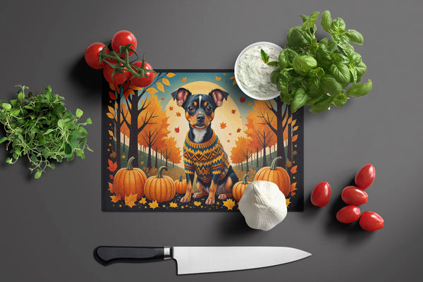Miniature Pinscher Fall Glass Cutting Board Caroline's Treasures