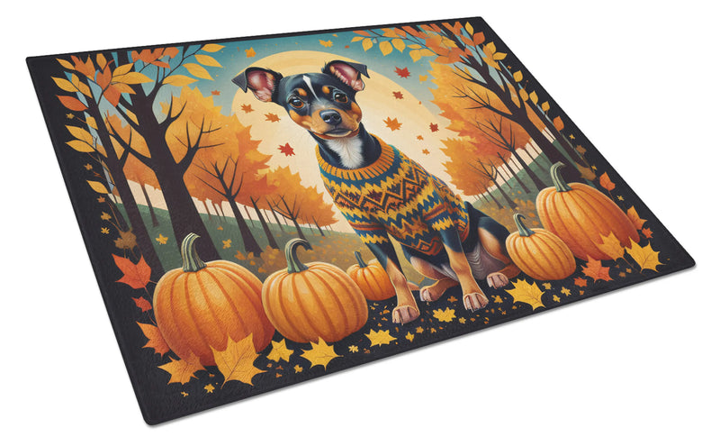 Miniature Pinscher Fall Glass Cutting Board Caroline's Treasures