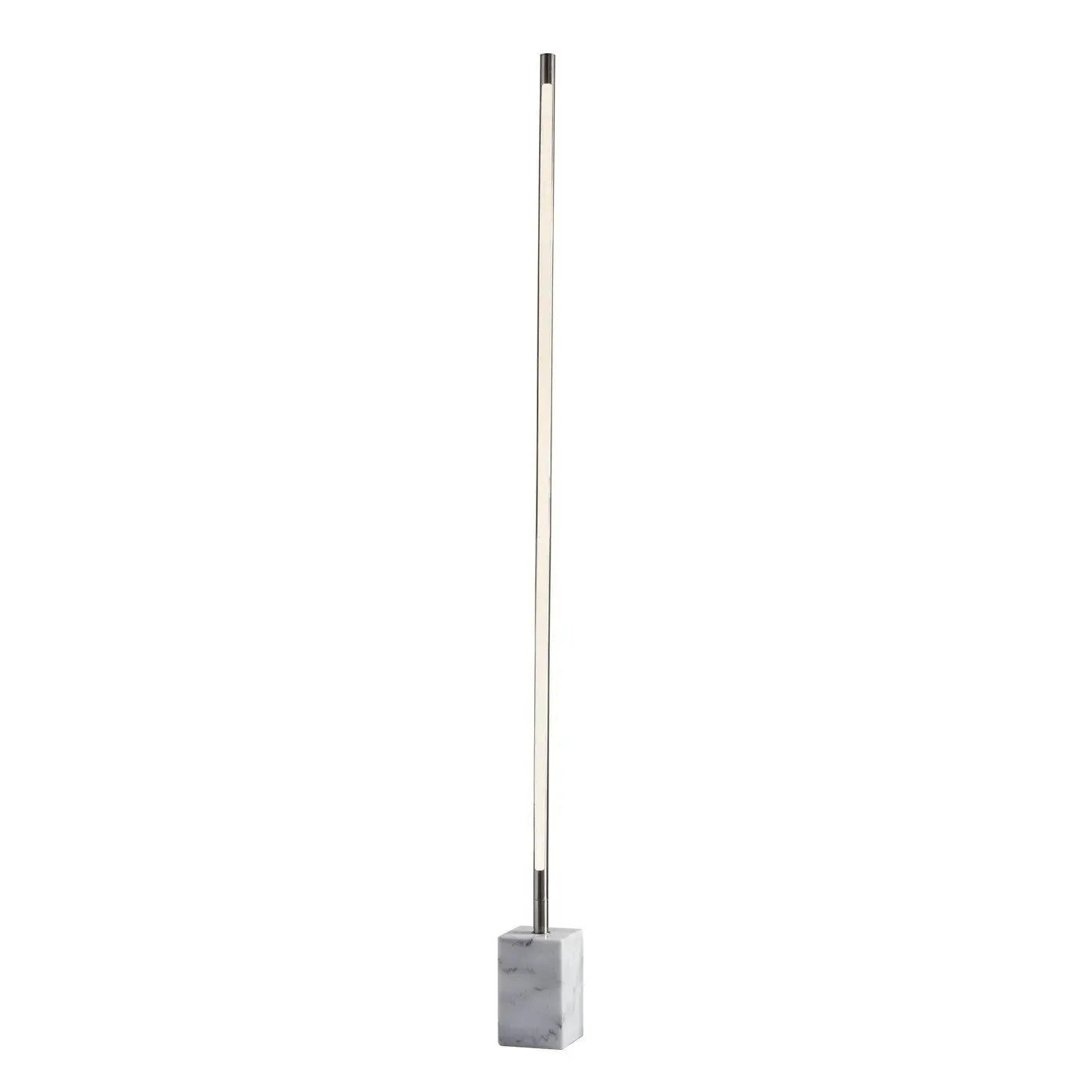 Minimalist Ambient Glow Led Floor Lamp With Dimmer In Brushed Steel And White Marble Homeroots Lighting