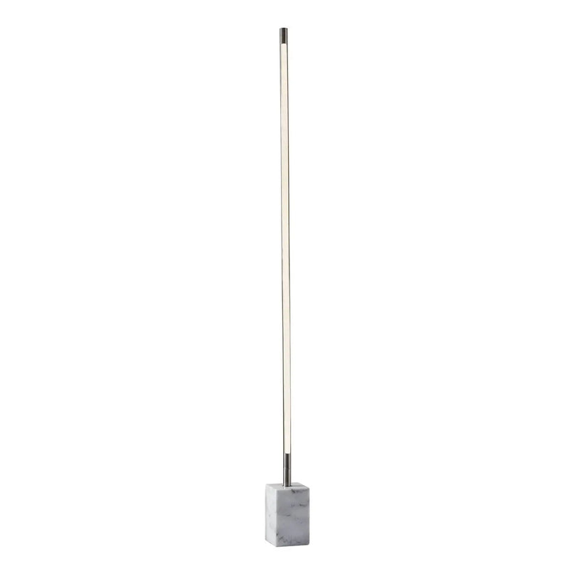 Minimalist Ambient Glow Led Floor Lamp With Dimmer In Brushed Steel And White Marble Homeroots Lighting
