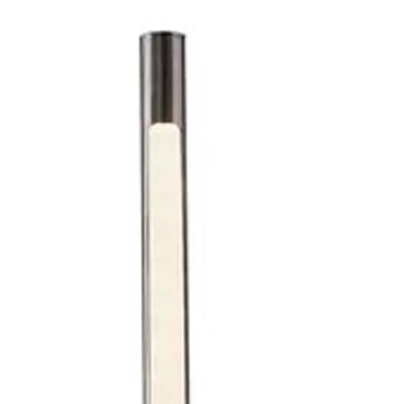Minimalist Ambient Glow Led Floor Lamp With Dimmer In Brushed Steel And White Marble Homeroots Lighting