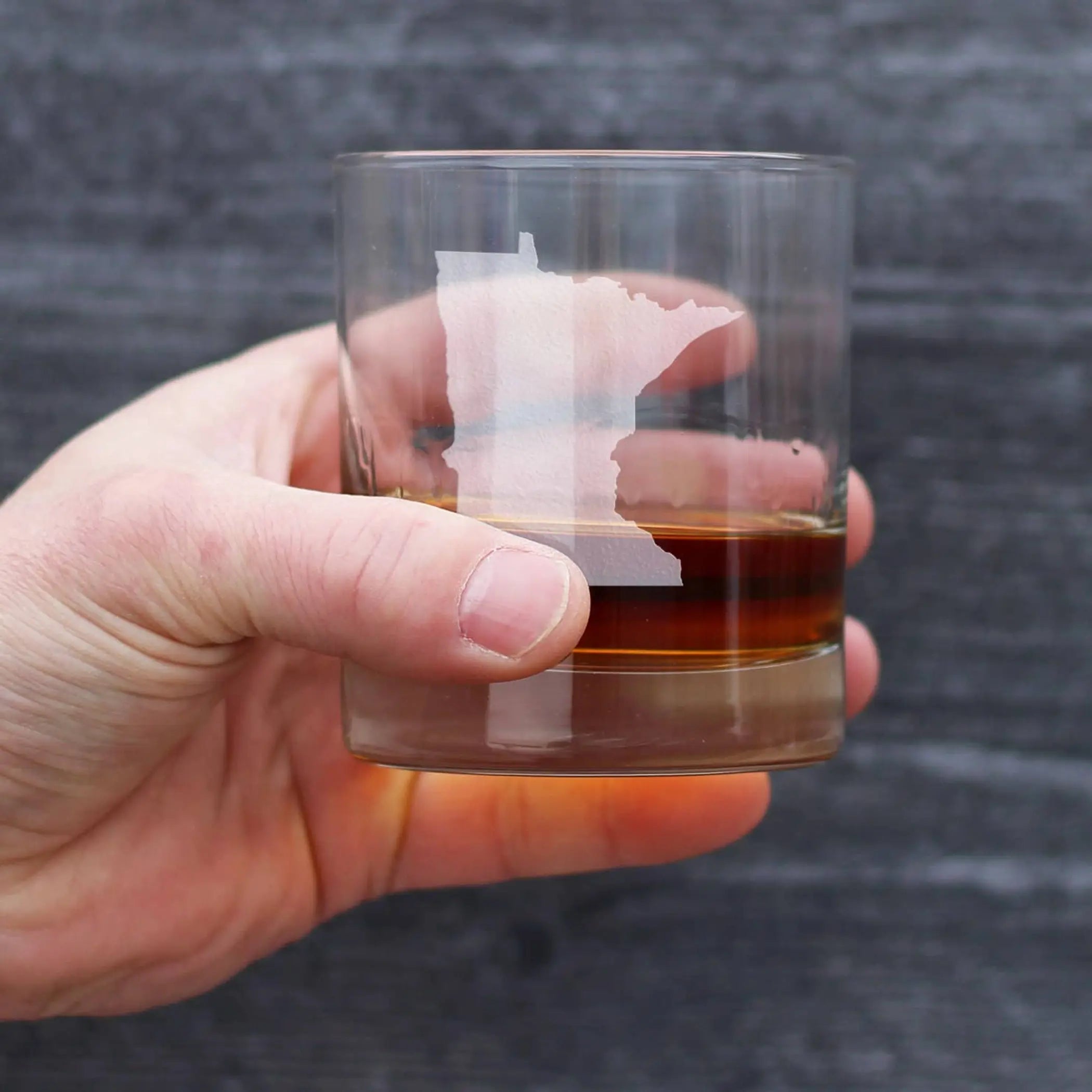 Minnesota Outline Whiskey Rocks Glass - Minnesotans Gifts Bevvee