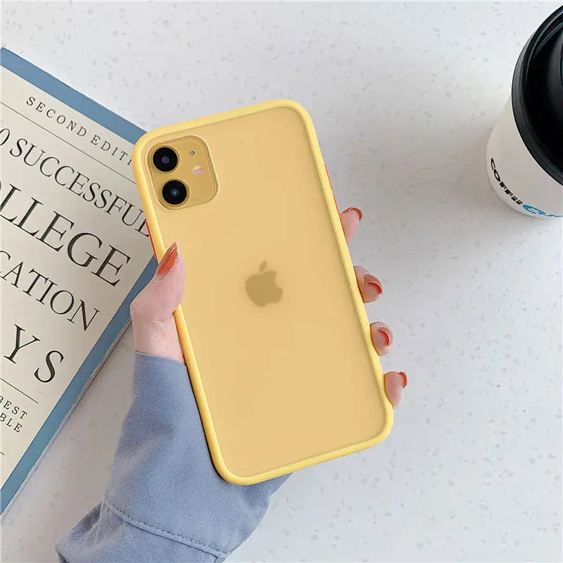 Mint Hybrid Simple Matte Bumper Phone Case For iPhone 12 11 11Pro Max XR XS Max 6S 8 7 Plus Shockproof Soft Silicone Clear Cover