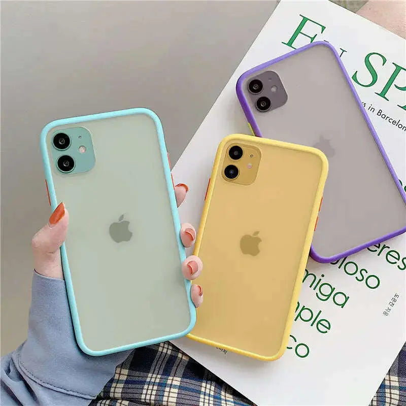 Mint-Hybrid-Simple-Matte-Bumper-Phone-Case-For-iPhone-12-11-11Pro-Max-XR-XS-Max-6S-8-7-Plus-Shockproof-Soft-Silicone-Clear-Cover-GreatEagleInc-334192858