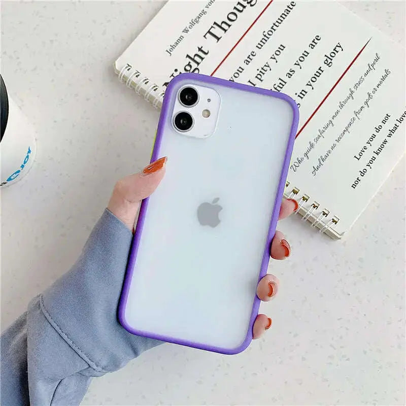 Mint-Hybrid-Simple-Matte-Bumper-Phone-Case-For-iPhone-12-11-11Pro-Max-XR-XS-Max-6S-8-7-Plus-Shockproof-Soft-Silicone-Clear-Cover-GreatEagleInc-334193131
