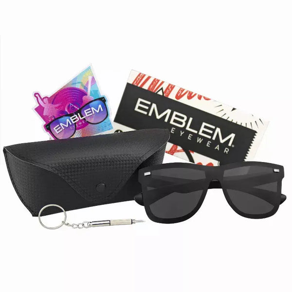 Mirrored Rimless Lens Reflective Retro Vintage Flat Sunglasses Case Sunglass Memphis