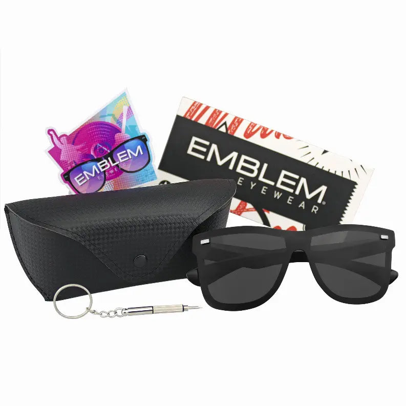 Mirrored Rimless Lens Reflective Retro Vintage Flat Sunglasses Case Sunglass Memphis