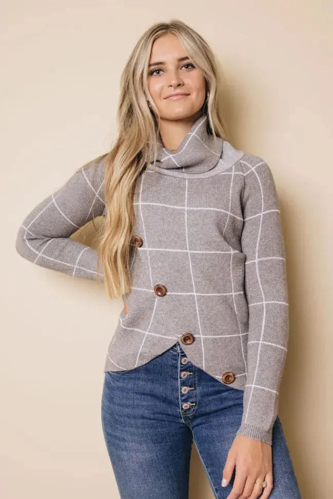 Mix It Up Plaid Turtleneck Stay Warm in Style