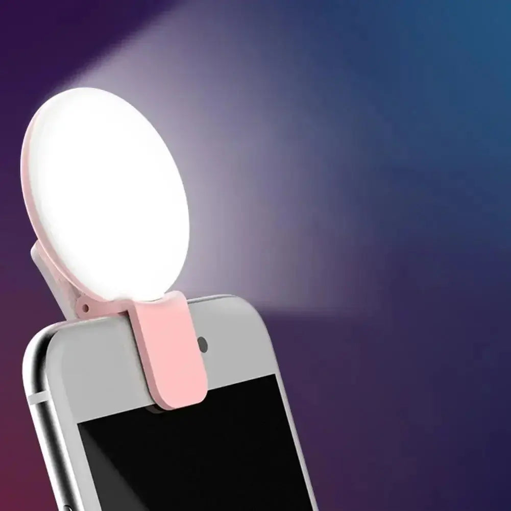 Mobile Phone LED Selfie Ring Light Portable Mini Durable Practical Three Stop Dimming Circle Photography Clip Fill Light GreatEagleInc