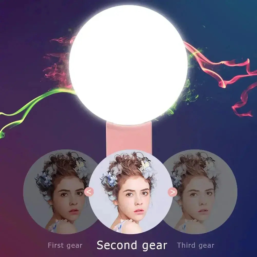 Mobile Phone LED Selfie Ring Light Portable Mini Durable Practical Three Stop Dimming Circle Photography Clip Fill Light GreatEagleInc