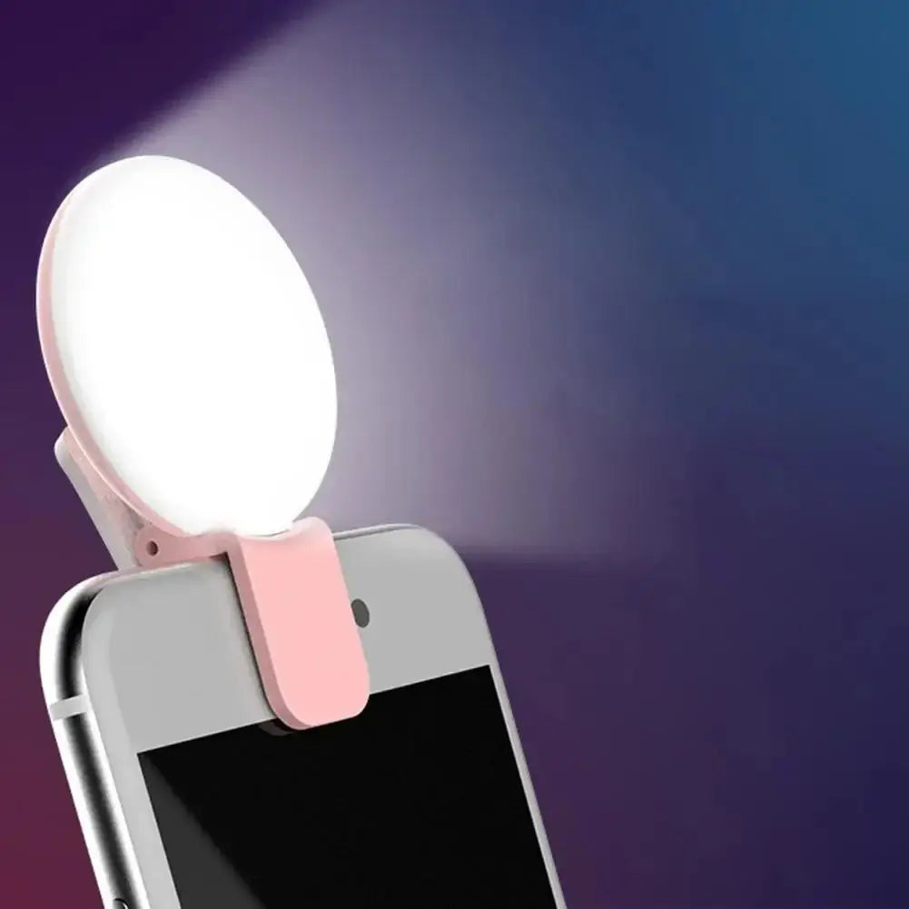 Mobile Phone LED Selfie Ring Light Portable Mini Durable Practical Three Stop Dimming Circle Photography Clip Fill Light GreatEagleInc