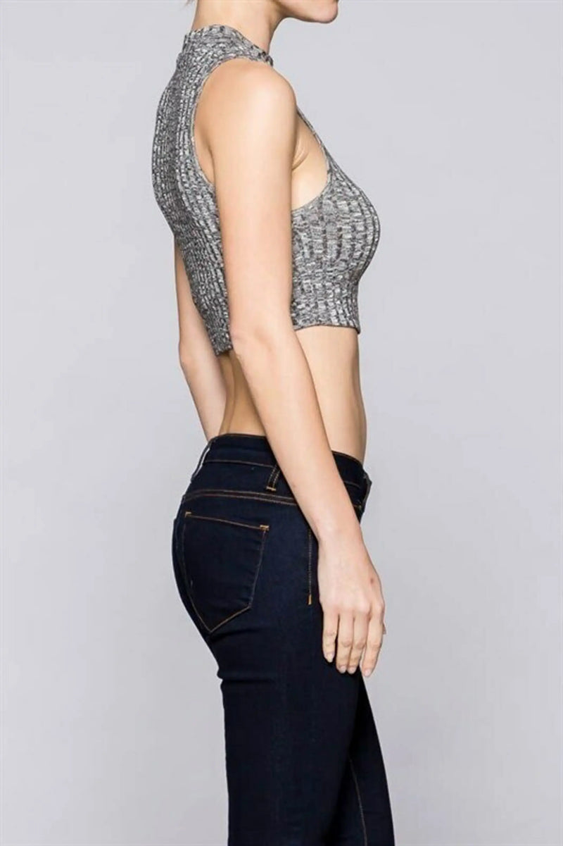 Mock Ribbed Knit Crop Top SurelyMine