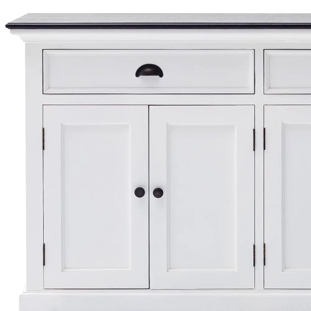 Modern Farmhouse Black And White Buffet Server Homeroots Kitchen & Dining