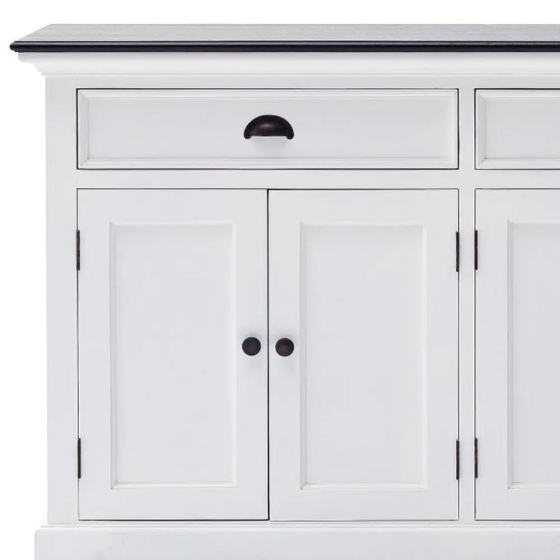 Modern Farmhouse Black And White Buffet Server Homeroots Kitchen & Dining