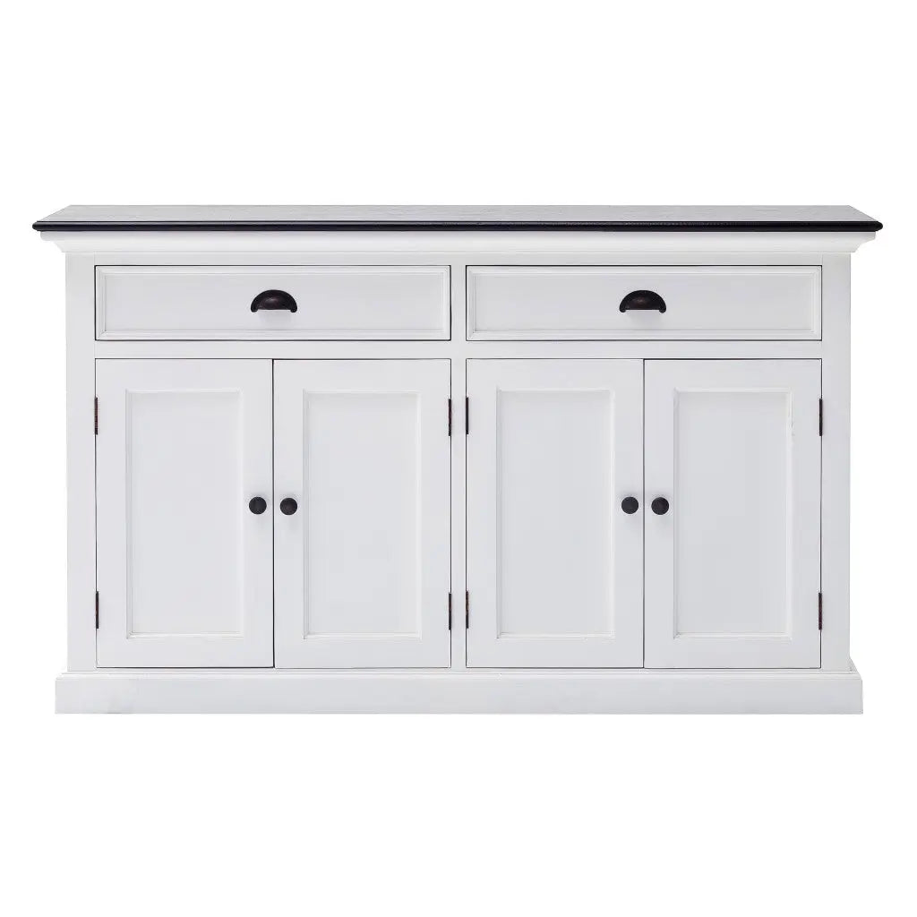 Modern Farmhouse Black And White Buffet Server Homeroots Kitchen & Dining