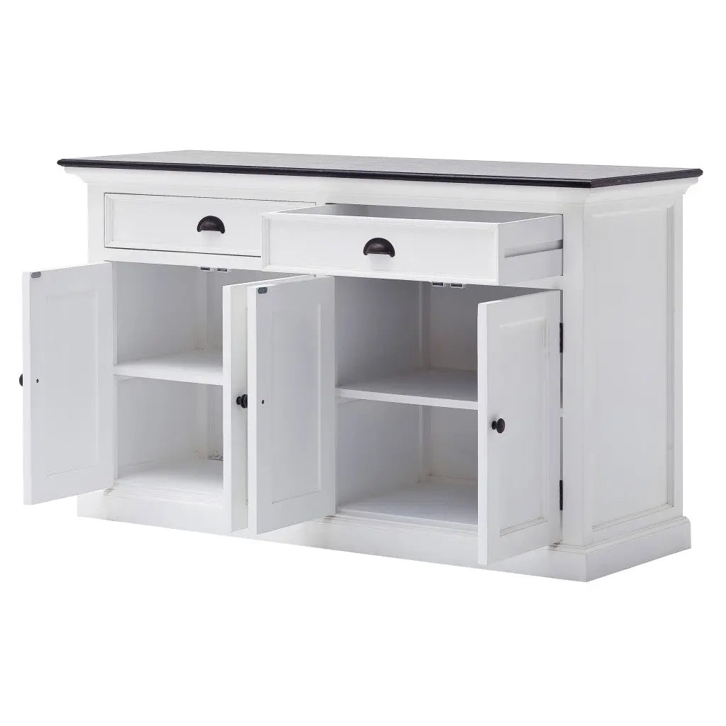 Modern Farmhouse Black And White Buffet Server Homeroots Kitchen & Dining