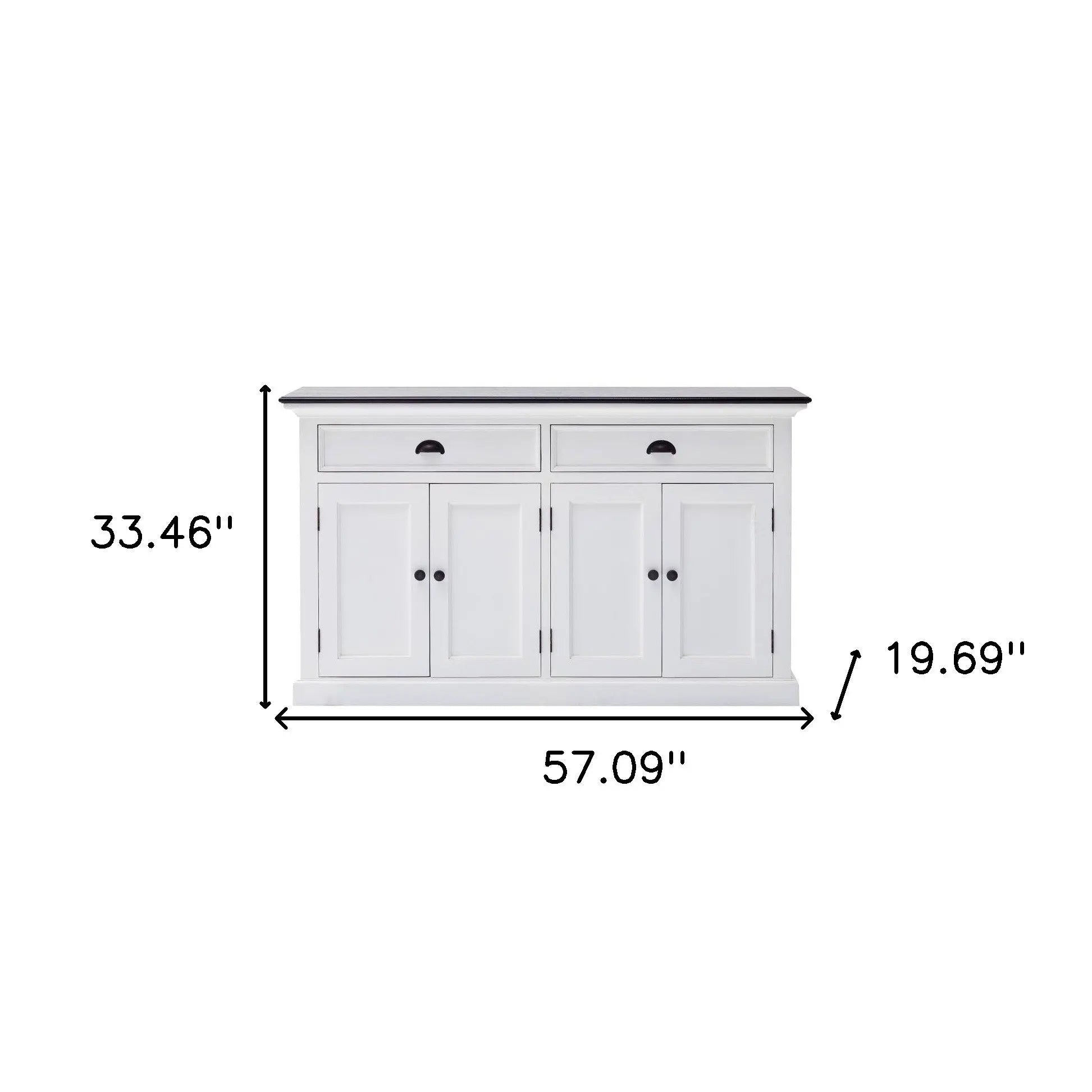 Modern Farmhouse Black And White Buffet Server Homeroots Kitchen & Dining