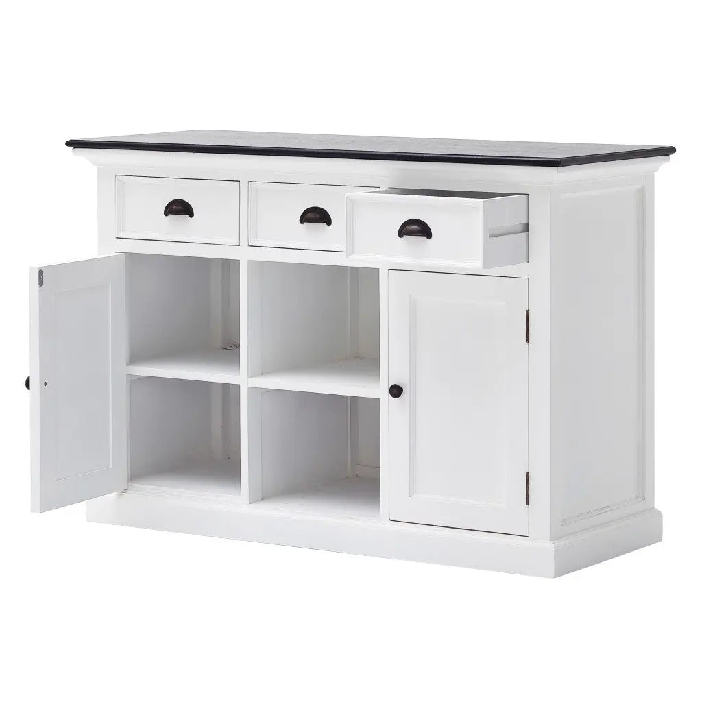 Modern Farmhouse Black And White Large Accent Cabinet Homeroots Kitchen & Dining