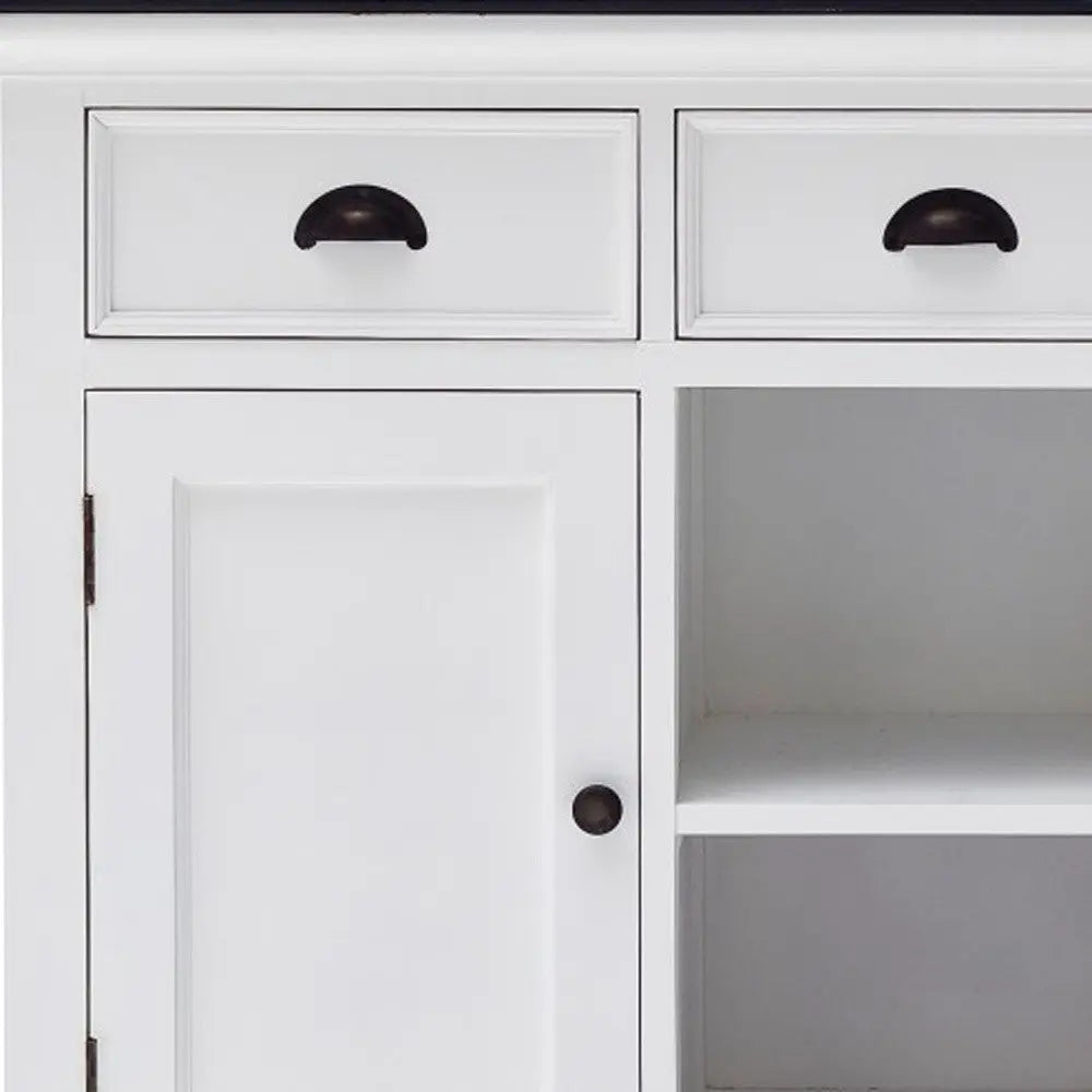 Modern Farmhouse Black And White Large Accent Cabinet Homeroots Kitchen & Dining