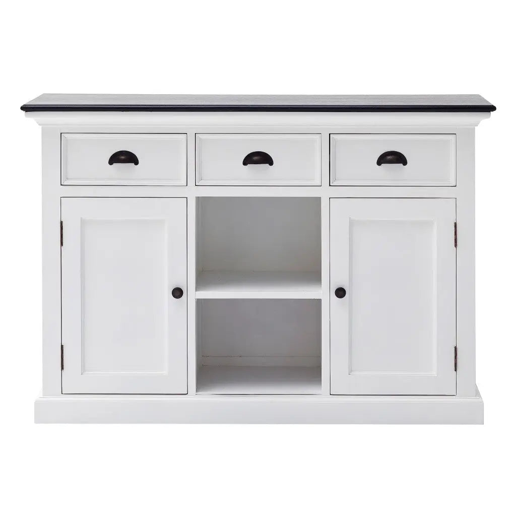 Modern Farmhouse Black And White Large Accent Cabinet Homeroots Kitchen & Dining