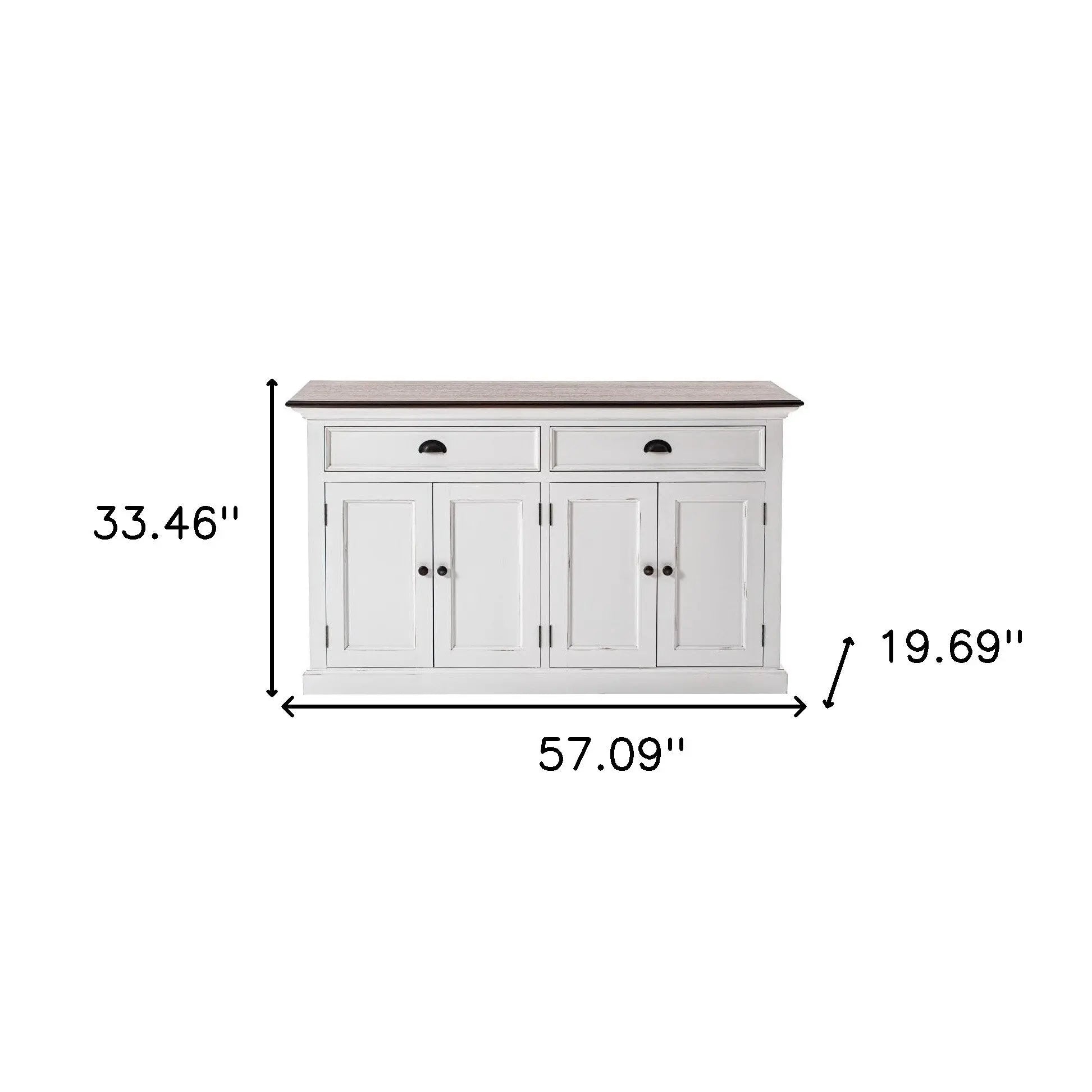 Modern Farmhouse Brown And White Buffet Server Homeroots Kitchen & Dining