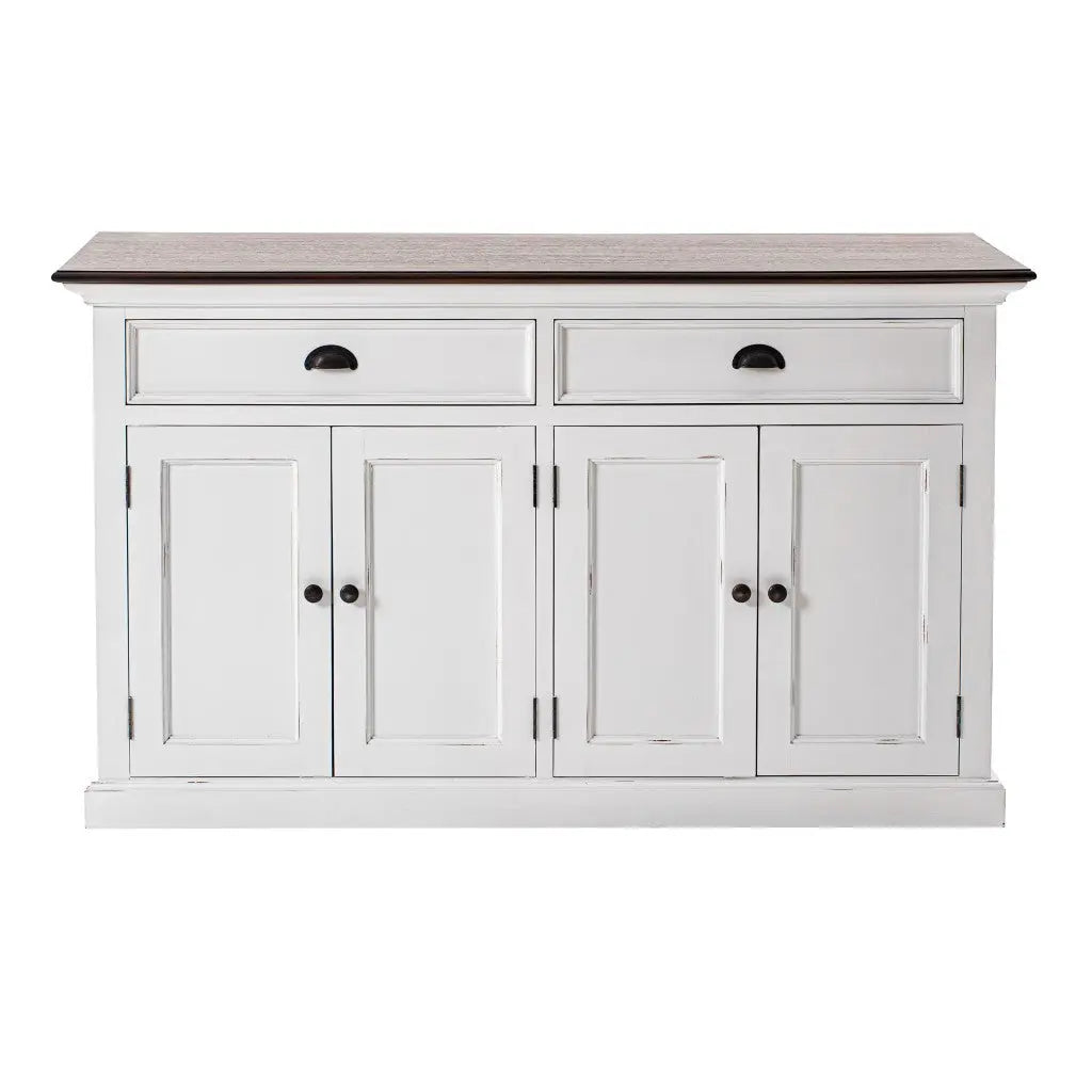 Modern Farmhouse Brown And White Buffet Server Homeroots Kitchen & Dining