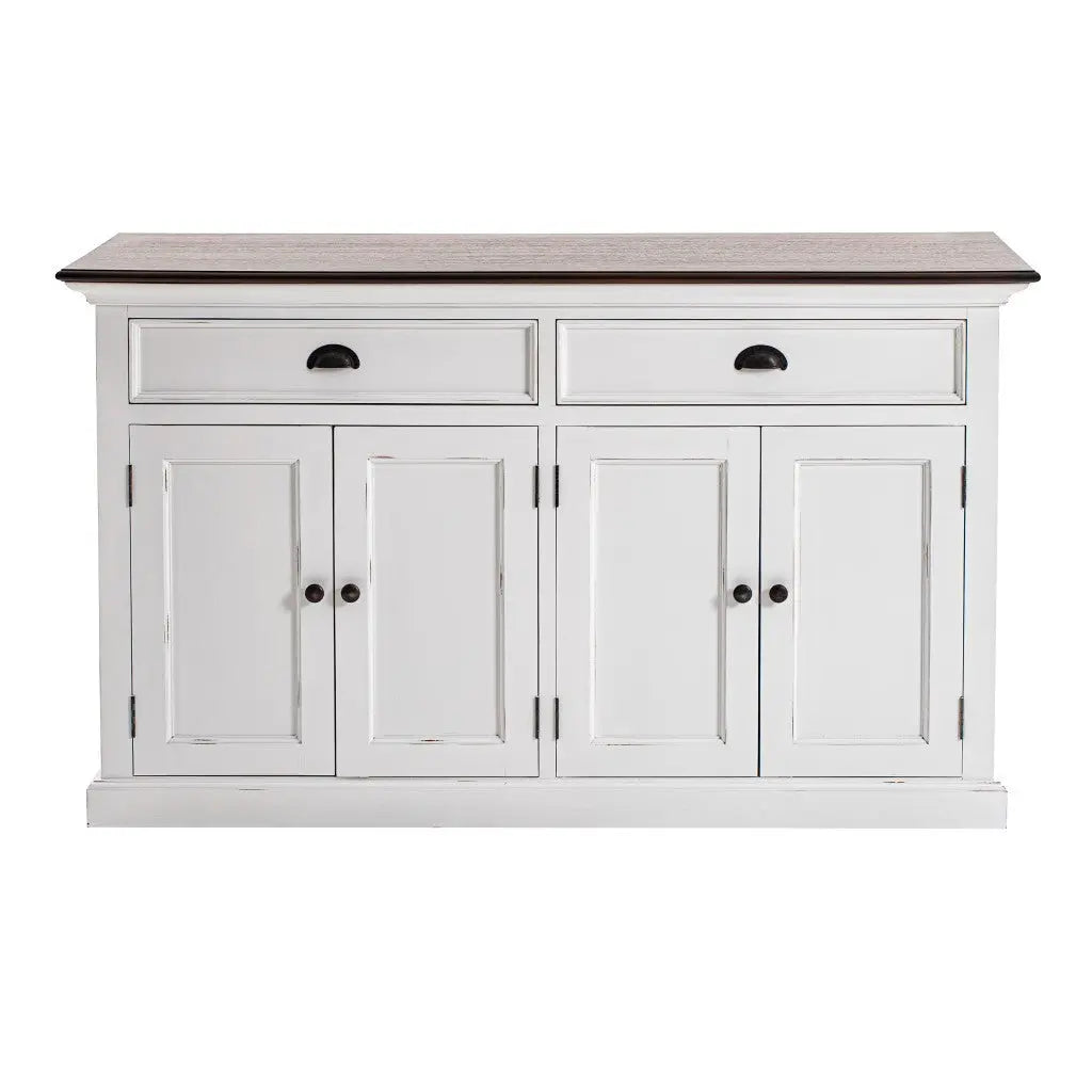 Modern Farmhouse Brown And White Buffet Server Homeroots Kitchen & Dining