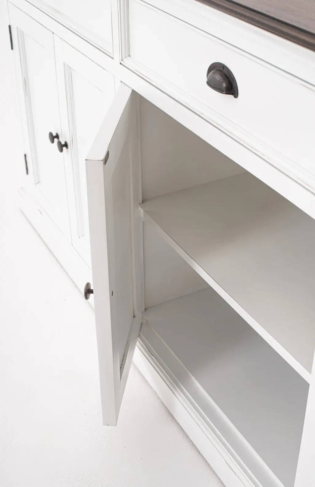 Modern Farmhouse Brown And White Buffet Server Homeroots Kitchen & Dining