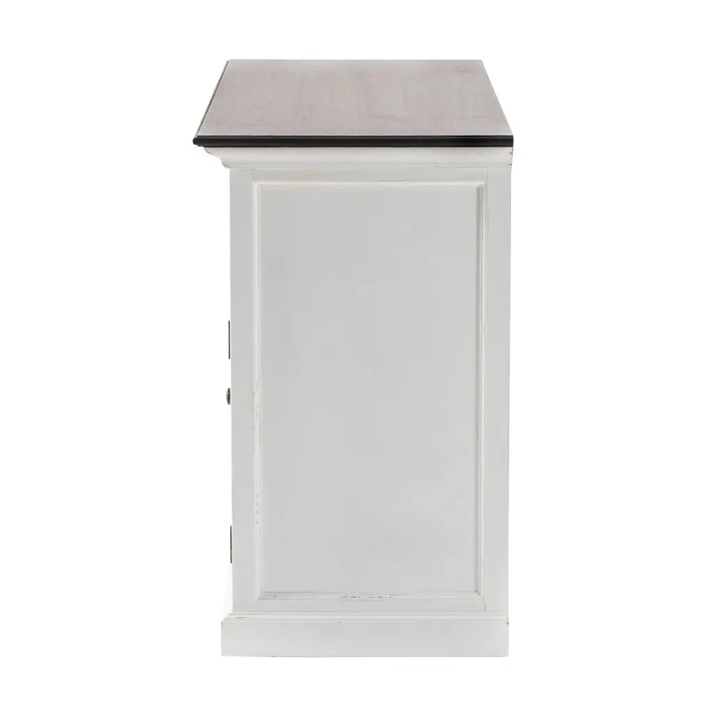 Modern Farmhouse Brown And White Large Accent Cabinet Homeroots Kitchen & Dining