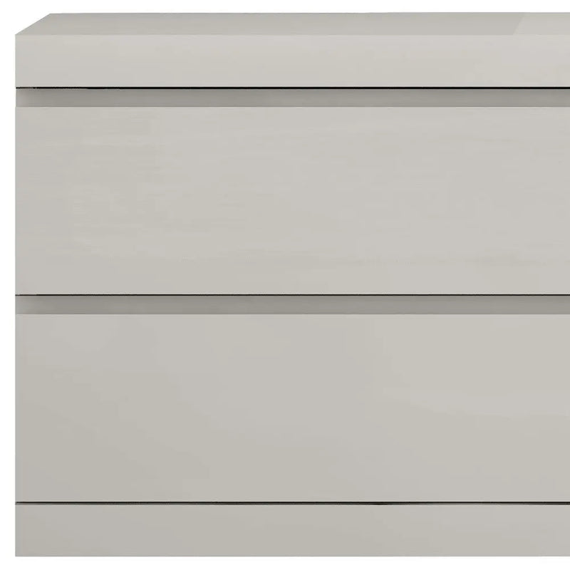 Modern Gray Woodgrain Finish 2 Drawer Nightstand Homeroots Bed & Bath