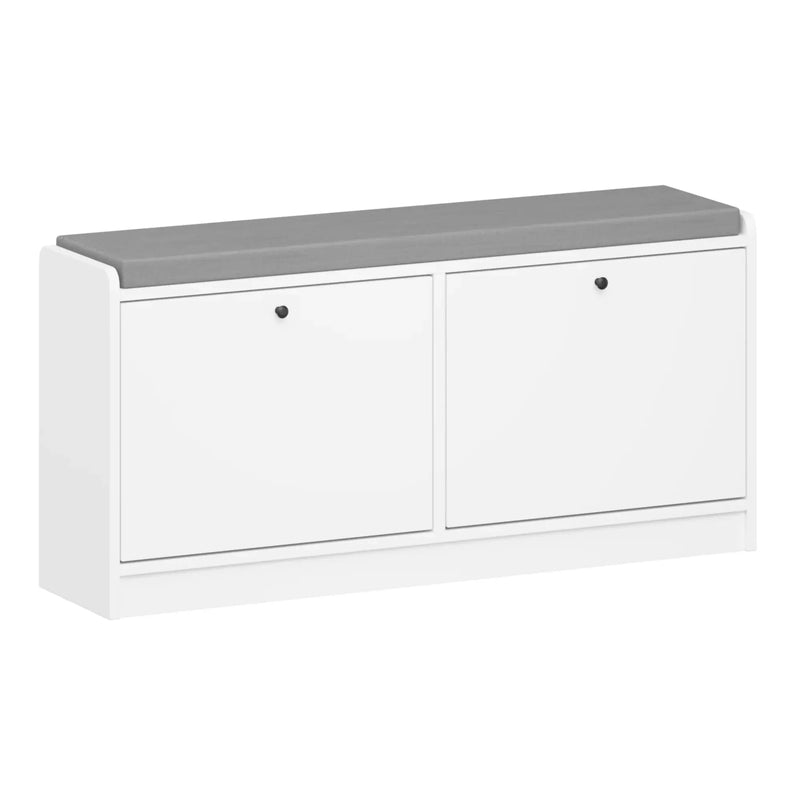 Modern MDF Shoe Storage Bench with 2 Shelves Shoe Cabinet for Living Room Bedroom Entryway Hallway Organizer GreatEagleInc