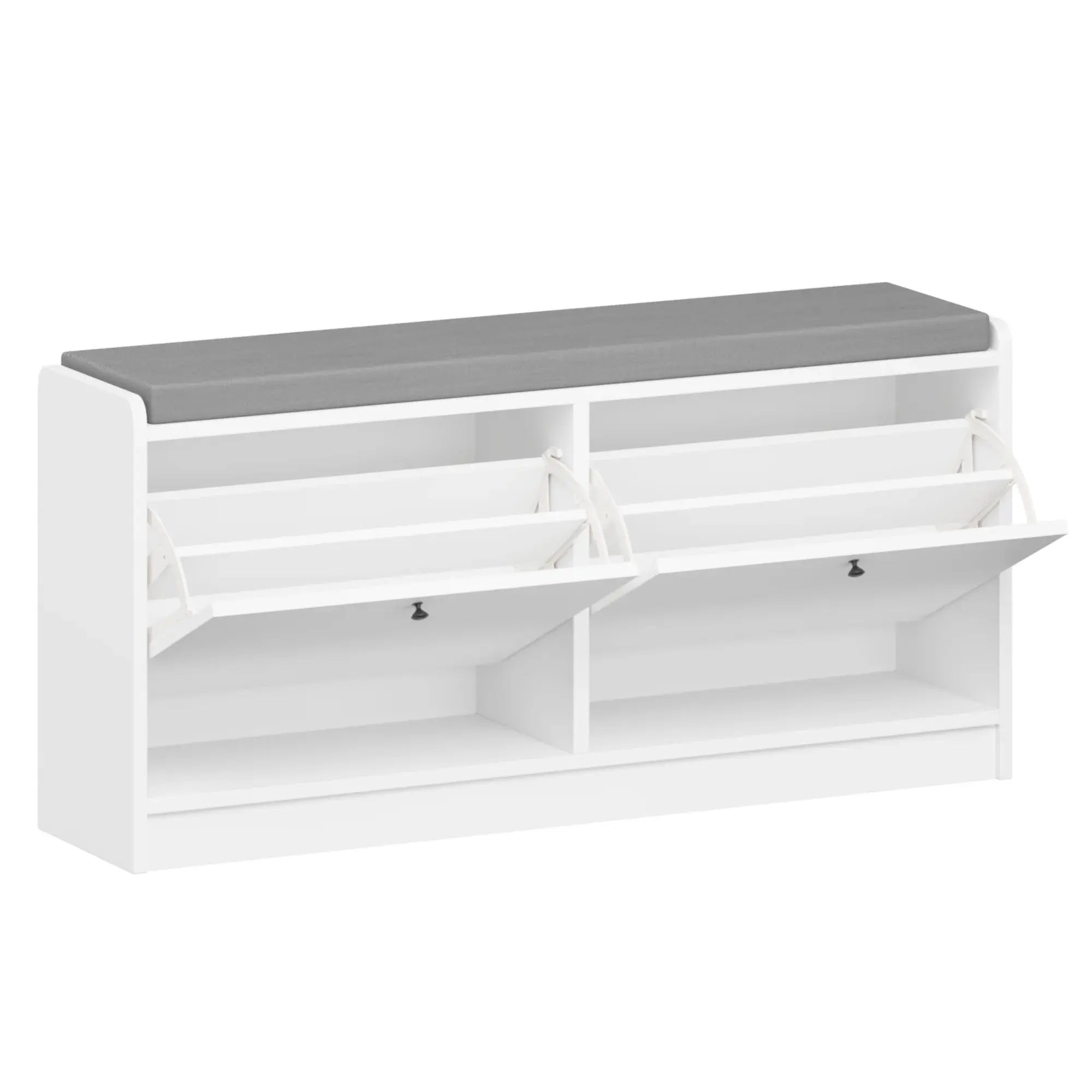 Modern MDF Shoe Storage Bench with 2 Shelves Shoe Cabinet for Living Room Bedroom Entryway Hallway Organizer GreatEagleInc