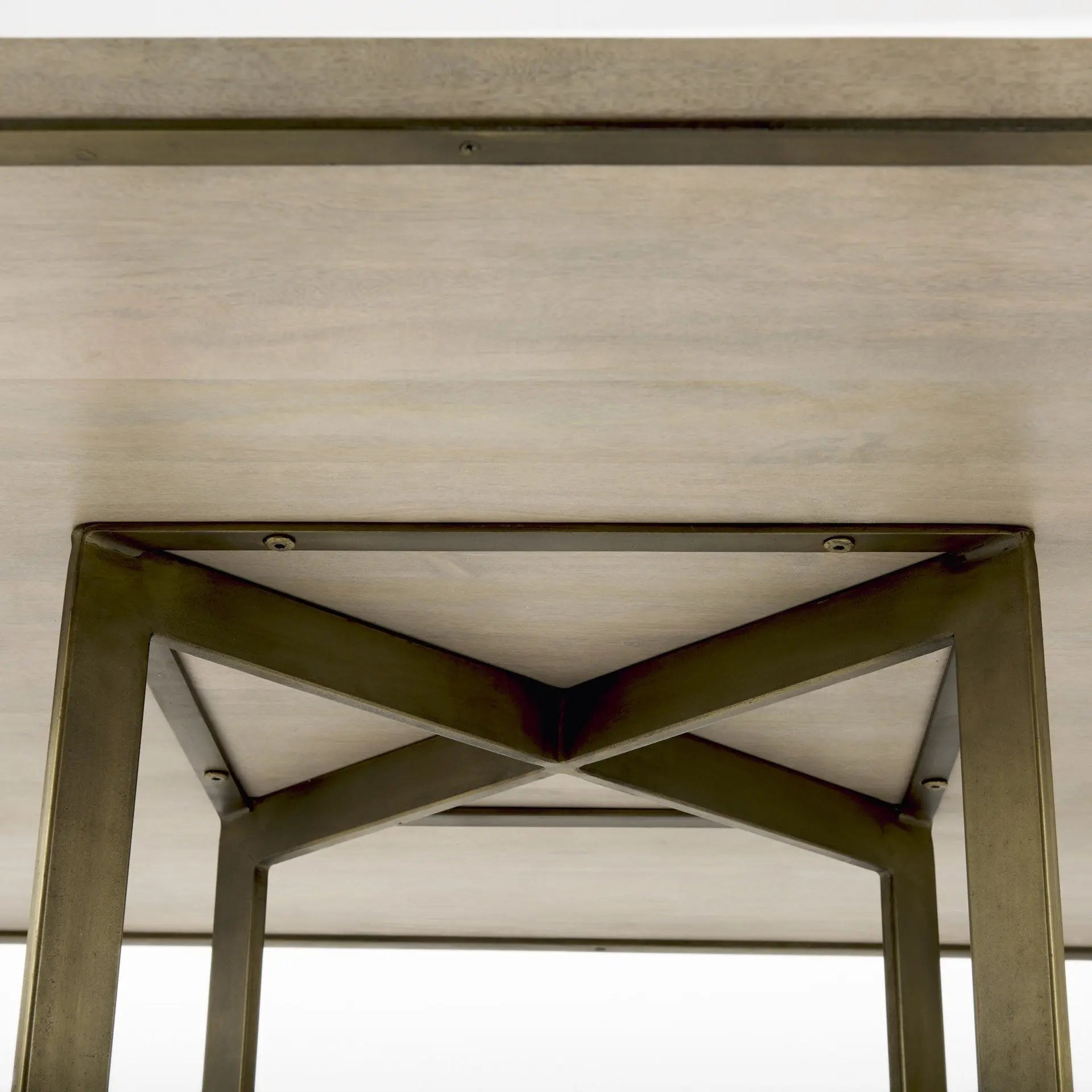 Modern Square Wood and Gold Dining Table Homeroots Kitchen & Dining