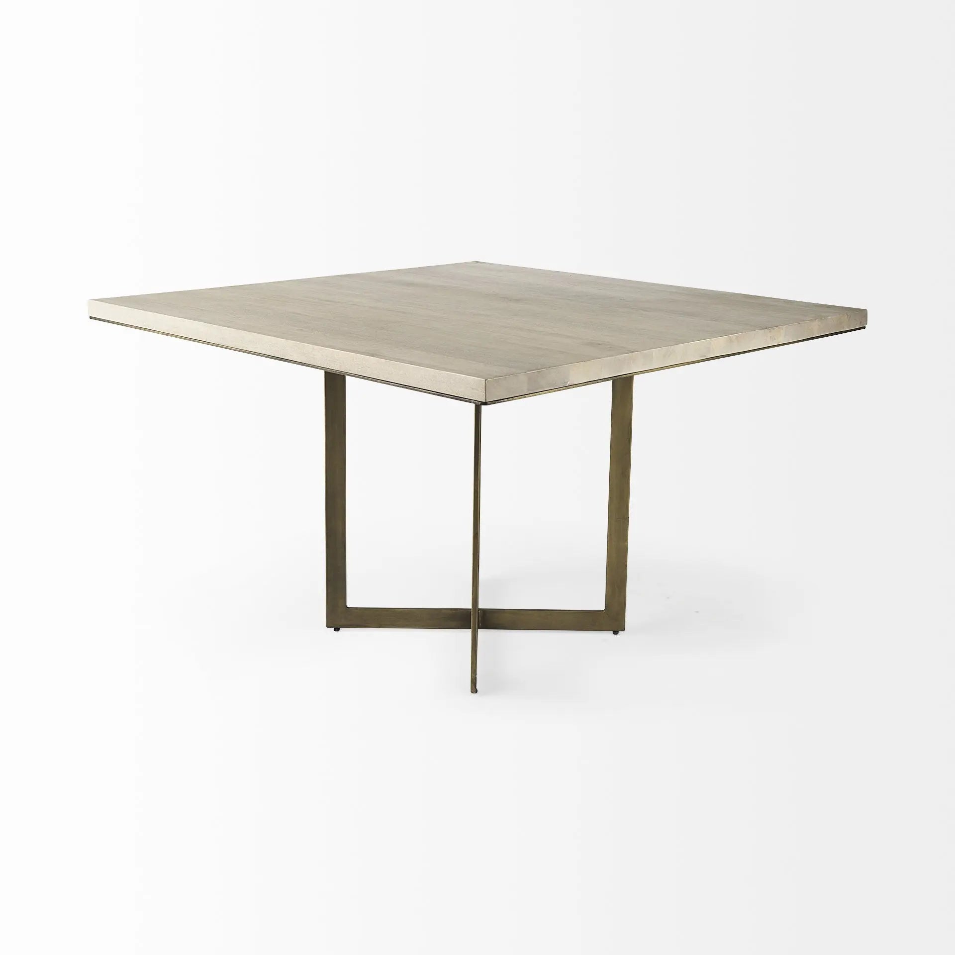 Modern Square Wood and Gold Dining Table Homeroots Kitchen & Dining