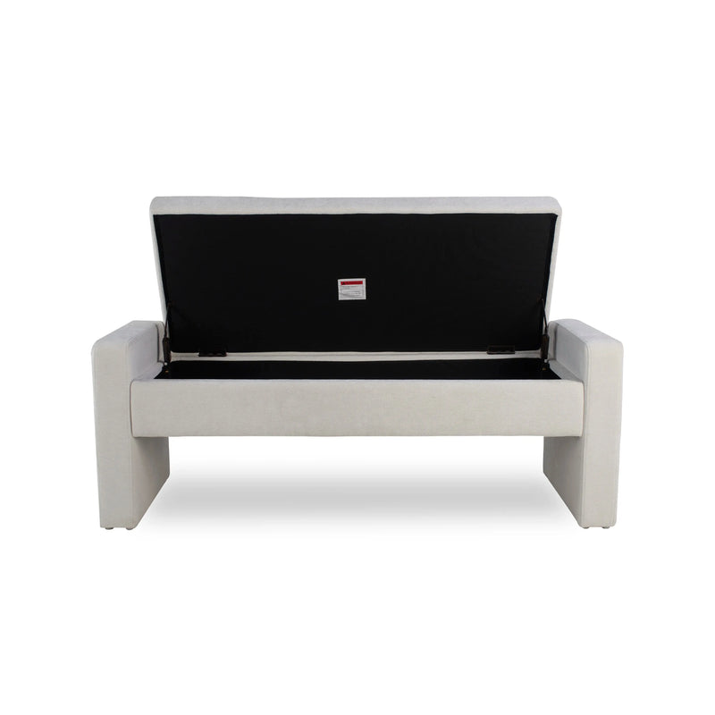 Modern Upholstered Storage Bench with Tufted Seat, Fabric Ottoman Bench for Bedroom, Entryway, or Living Room, Soft Close Hinge GreatEagleInc