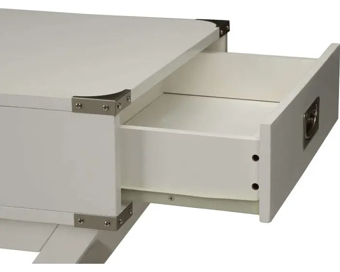 Modern White X Shape Wooden Storage End Table - GreatEagleInc