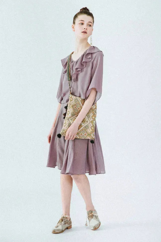 Molifusu  | Purple Thistle Two-set Dress Fangyan