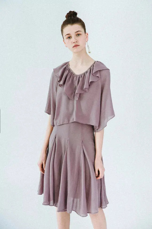 Molifusu  | Purple Thistle Two-set Dress Fangyan