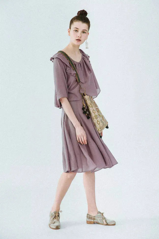 Molifusu  | Purple Thistle Two-set Dress Fangyan