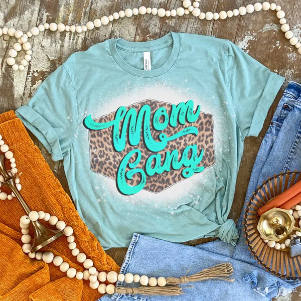 Mom Gang Bleached Shirt CK's Boutique