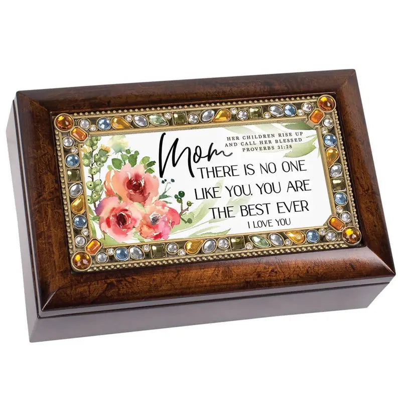 Mom I Love You Proverbs 31:28 Petite Amber Tone Music Box Dicksons Inc