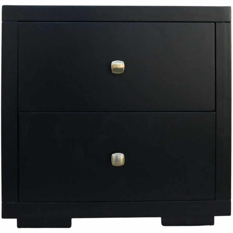 Moma Black Wood Platform King Bed With Two Nightstands Homeroots Bed & Bath