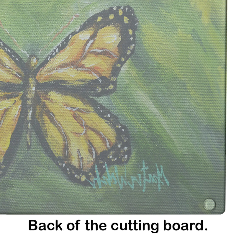 Monarch Glover Fly Butterfly Glass Cutting Board Caroline's Treasures