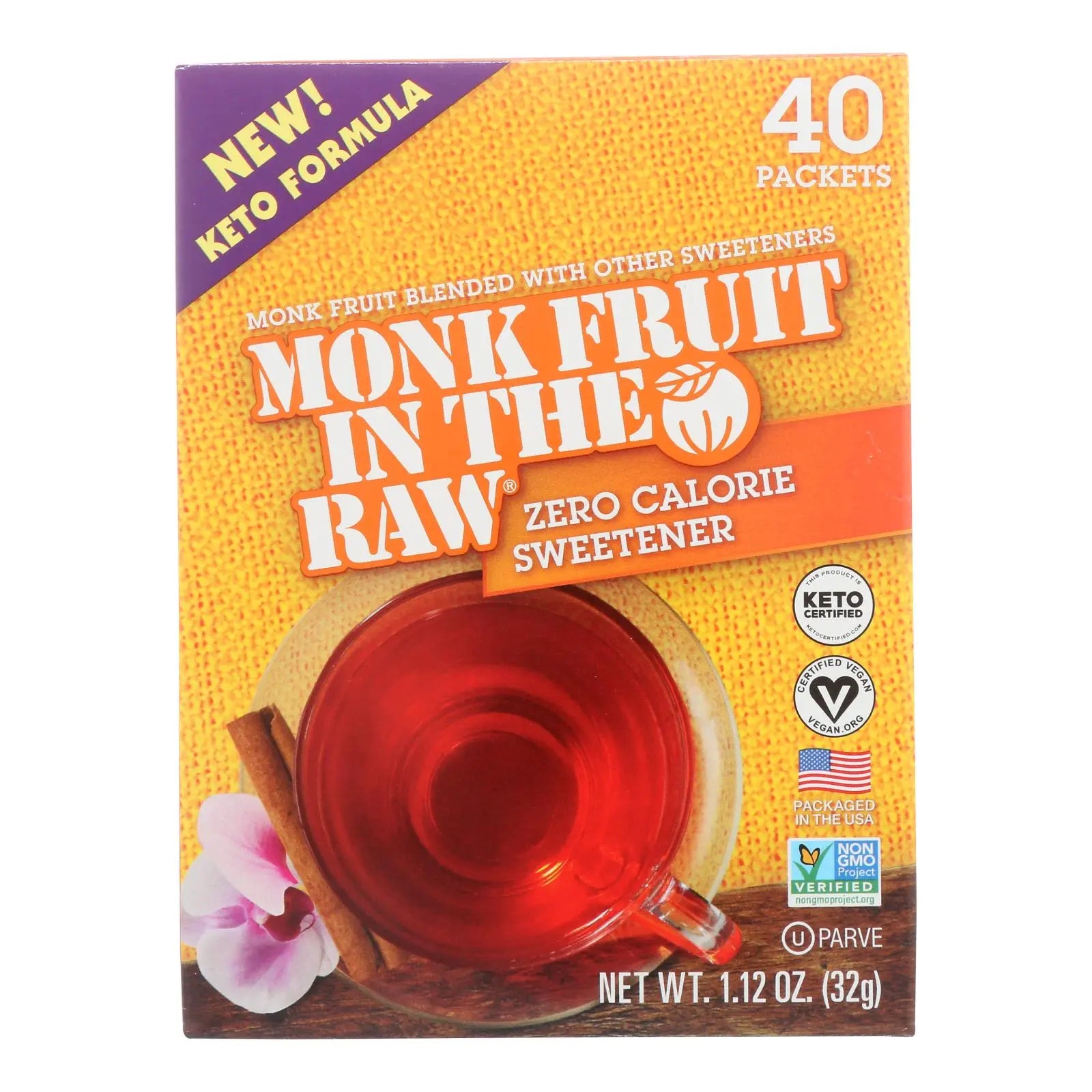 Monk Fruit In The Raw - Swtnr Mnk Fruit N Rw Keto - Case Of 8-40 Pkt In The Raw