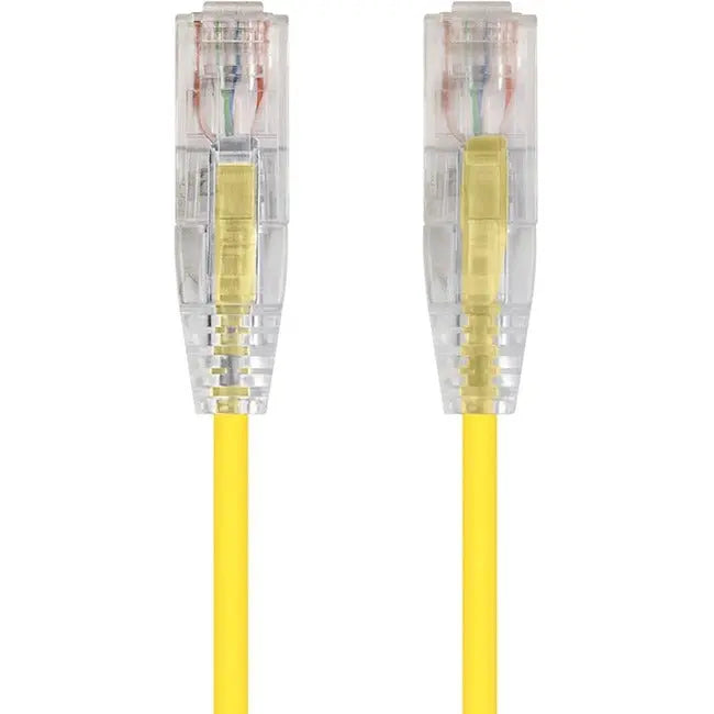 Monoprice SlimRun Cat6 28AWG UTP Ethernet Network Cable, 1ft Yellow - GreatEagleInc